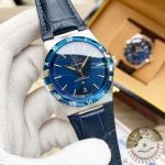 Replica Omega Constellation Gents' 39MM Watch Blue Dial Blue Leather